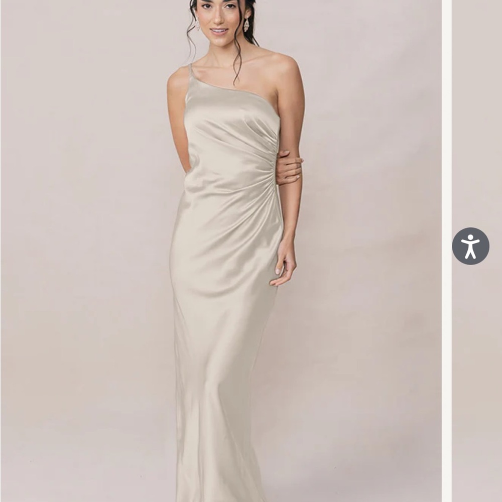 Jade Champagne Satin Bridesmaid Dress